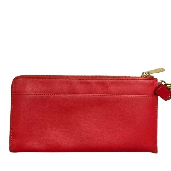 Coach red large wristlet clutch bag